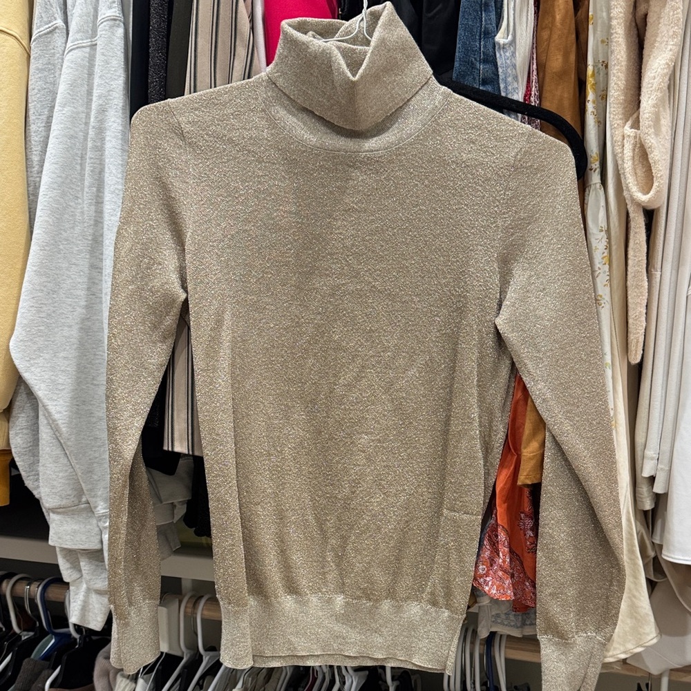 J Crew Women’s Gold Turtleneck Sweater